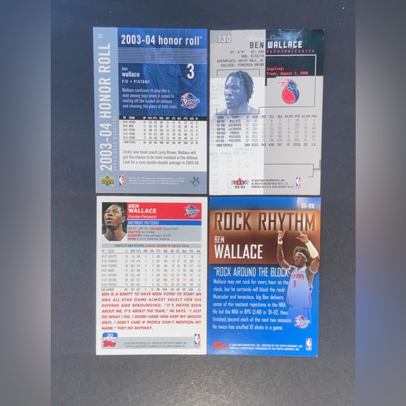 Ben Wallace cards (4) 2003-2004 - Picture 2 of 2